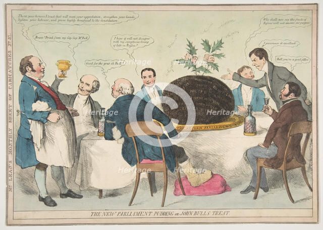 The New Parliament Pudding or John Bull's Treat, ca. 1832. Creator: Unknown.