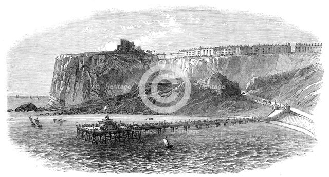 The new pier at Scarborough, 1869. Creator: Unknown.
