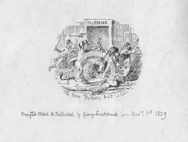 'The New Police Act', 1829. Artist: George Cruikshank.