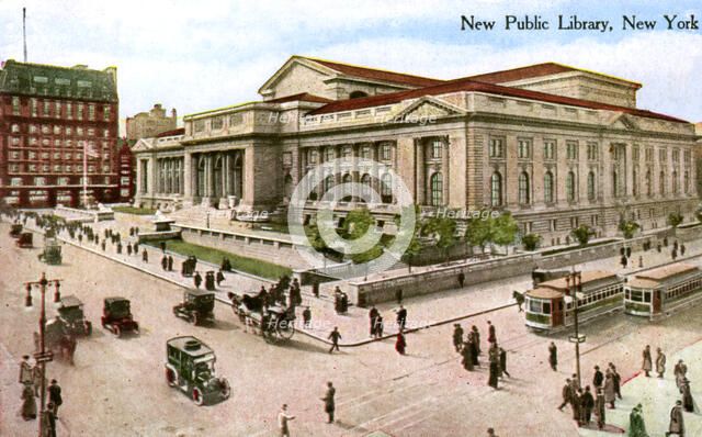 The New Public Library, New York, USA, 1910. Artist: Unknown