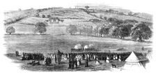 The new range of the Surrey Rifles, Peckham Rye: firing for the prizes at the 550 yards, 1861. Creator: Unknown