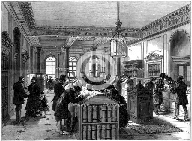 The new registry of wills office, Somerset House, London, 1875. Artist: Unknown