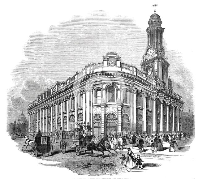 The new Royal Exchange - the east and south fronts, 1844. Creator: Unknown.