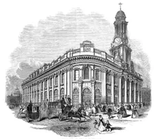 The new Royal Exchange - the east and south fronts, 1844. Creator: Unknown