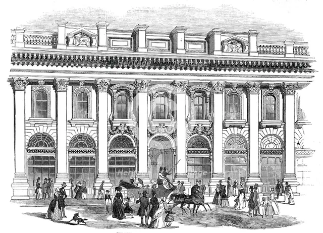 The new Royal Exchange - the south entrance, 1844. Creator: Unknown.