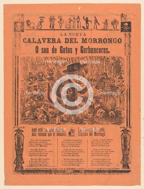 The new skeleton of the servant class or for tomcats and maids, 1902., 1902. Creator: José Guadalupe Posada.