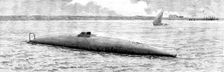 The new Spanish submarine torpedo-vessel, El Peral, at Cadiz: the Peral after she was launched, 1890 Creator: Unknown