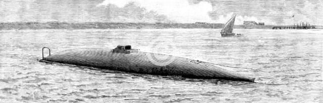 The new Spanish submarine torpedo-vessel, El Peral, at Cadiz: the Peral after she was launched, 1890 Creator: Unknown.