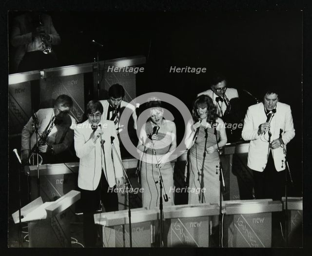 The New Squadronaires in concert at the Forum Theatre, Hatfield, Hertfordshire, 1984. Artist: Denis Williams