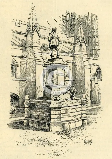 'The New Statue of Cromwell in Front of Westminster Hall', c1900. Creator: William B. Robinson.