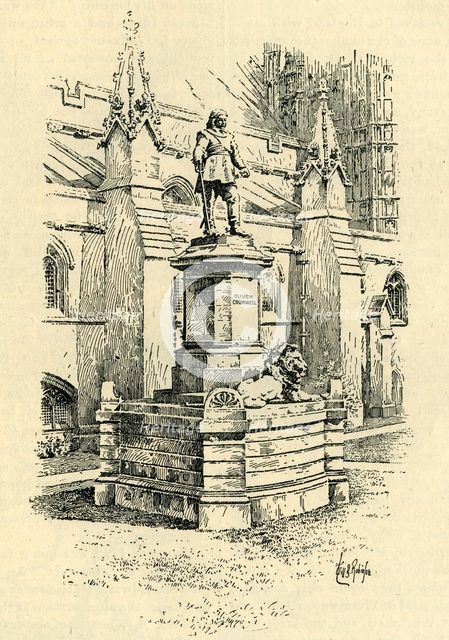 'The New Statue of Cromwell in Front of Westminster Hall', c1900. Creator: William B. Robinson.