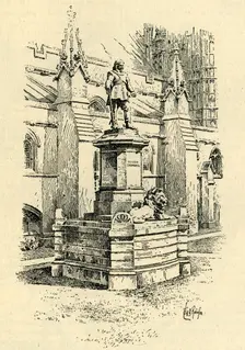 The New Statue of Cromwell in Front of Westminster Hall c1900. Creator: William B. Robinson