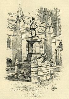 The New Statue of Cromwell in Front of Westminster Hall c1900. Creator: William B. Robinson