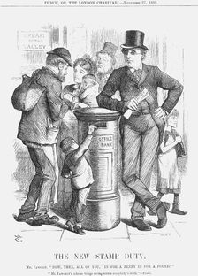 The New Stamp Duty 1880. Creator: Joseph Swain