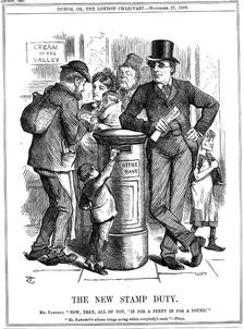 The New Stamp Duty 1880. Artist: John Tenniel