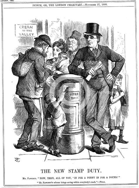 'The New Stamp Duty', 1880. Artist: John Tenniel