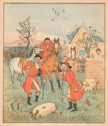 ...the next thing they did find, Was a gruntin grindin grindle-stone... 1880. Creator: Randolph Caldecott