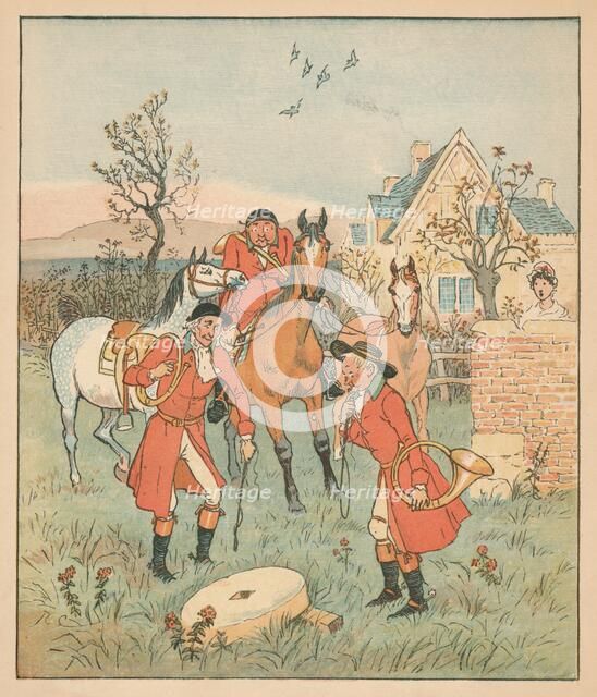 '...the next thing they did find, Was a gruntin', grindin' grindle-stone...', 1880. Creator: Randolph Caldecott.
