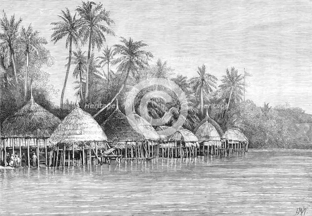 The Nicobar Islands, Indian Ocean: Village of Mala, Point Mayo, Nancowry, 1870. Creator: E. M. W..