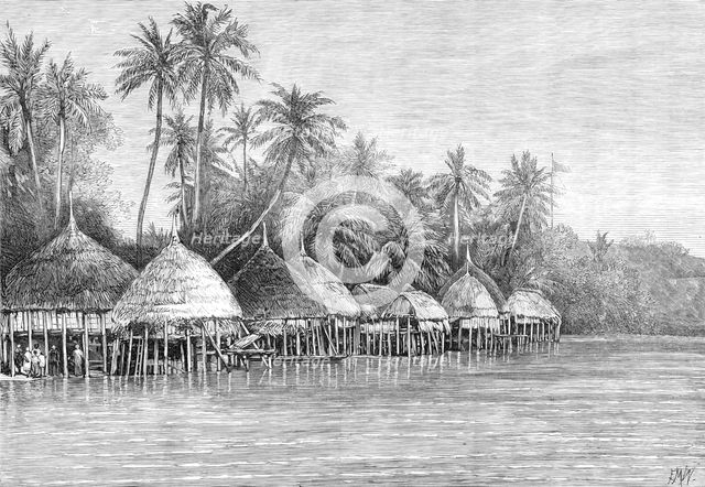 The Nicobar Islands, Indian Ocean: Village of Mala, Point Mayo, Nancowry, 1870. Creator: E. M. W..