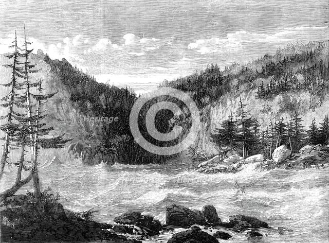 The Niagara above the Falls - by our special artist G. H. Andrews, 1860. Creator: Richard Principal Leitch.