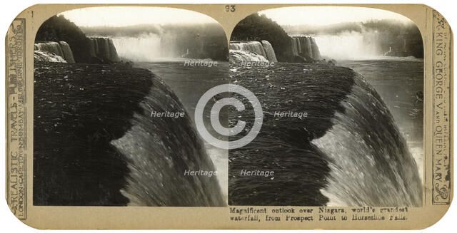 The Niagra Falls, from Prospect Point to Horseshoe Falls, late 19th century. Artist: Unknown