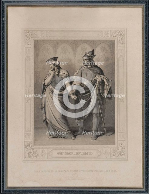 The Nibelungenlied. Gunther and Brunhild, 1860. Creator: Gonzenbach, Carl Arnold (1806-1885).