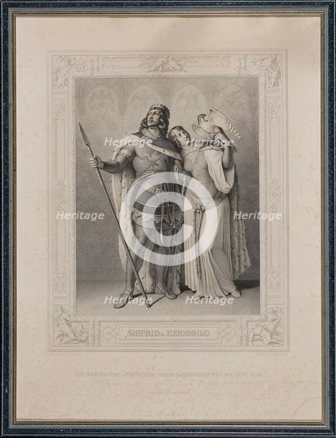 The Nibelungenlied. Siegfried and Kriemhild, 1860. Creator: Gonzenbach, Carl Arnold (1806-1885).