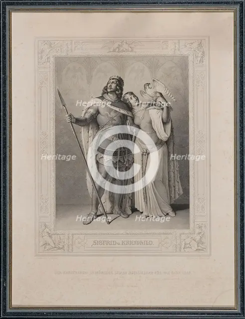 The Nibelungenlied. Siegfried and Kriemhild, 1860. Creator: Gonzenbach, Carl Arnold (1806-1885).