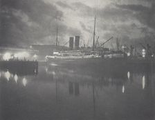 The night mail, Wellington Harbour. From the album: Camera Pictures of New Zealand, 1920s. Creator: Harry Moult