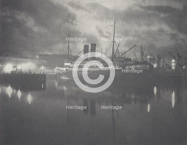 The night mail, Wellington Harbour. From the album: Camera Pictures of New Zealand, 1920s. Creator: Harry Moult.