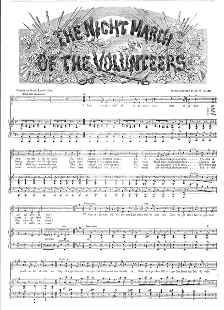 "The Night March of the Volunteers", 1860. Creator: Thomas Robert Macquoid.
