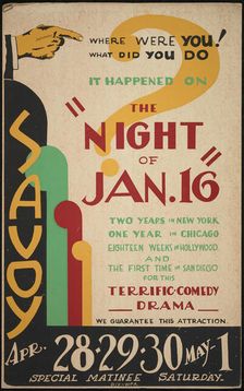 The Night of January 16, San Diego, 1938. Creator: Unknown