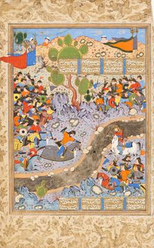 The Night Attack of Bahram Chubina on the Army of Khusraw Parvis (image 1 of 8), c1560. Creator: Unknown