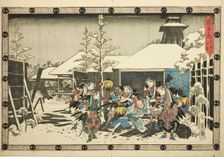 The Night Attack, Part 3: Mission Accomplished (Youchi san, honmo), from the series..., c. 1834/39. Creator: Ando Hiroshige