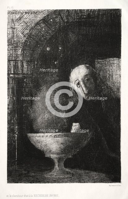 The Night: And the Searcher was Engaged in an Infinite Search, 1886. Creator: Odilon Redon (French, 1840-1916); Lemercier & Cie..