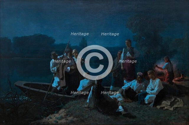 The night before Pentecost in the Ukraine, 1878. Artist: Trutovsky, Konstantin Alexandrovich (1826-1893)