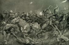 The Night Charge of the 19th Hussars Near Lydenberg on Nov. 7th 1900 1901. Creator: Richard Caton Woodville II