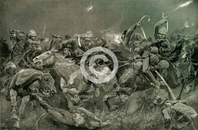 'The Night Charge of the 19th Hussars Near Lydenberg on Nov. 7th 1900', 1901. Creator: Richard Caton Woodville II.