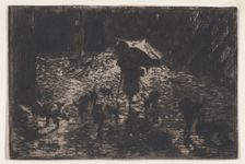 The Night Prowlers (Les Noctambules), 1865-98. Creator: Felix Hilaire Buhot