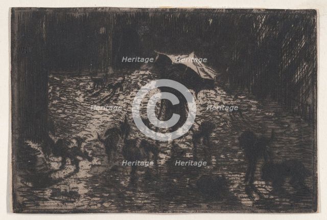 The Night Prowlers (Les Noctambules), 1865-98. Creator: Felix Hilaire Buhot.