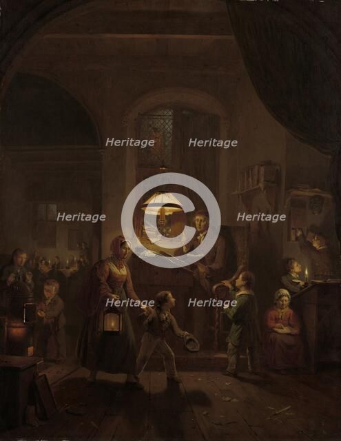 The Night School, 1835. Creator: George Gillis Haanen.