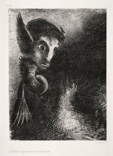 The Night: The Chimera Gazed at All Things with Fear, 1886. Creator: Odilon Redon (French, 1840-1916); Lemercier & Cie.