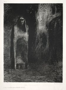 The Night: The Man Was Alone in a Night Landscape, 1886. Creator: Lemercier & Cie.; Odilon Redon (French, 1840-1916)