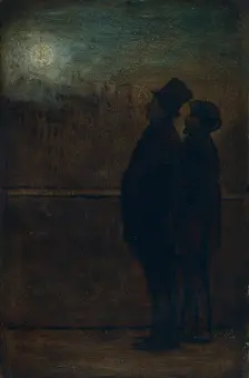 The night walkers c1845. Creator: Honore Daumier