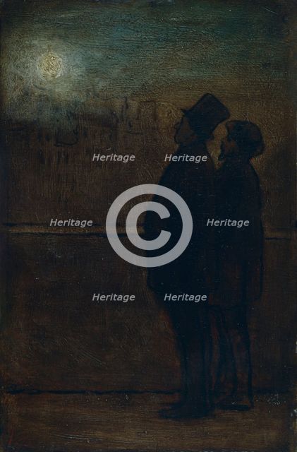 'The night walkers', c1845. Creator: Honore Daumier.
