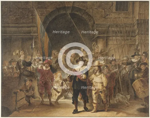 The Night Watch, 1779. Creators: Jacob Cats, Gerrit Lundens.