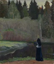 The Nightingale is Singing, 1918. Artist: Nesterov, Mikhail Vasilyevich (1862-1942)