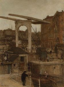 The Nieuwe Haarlemse Sluis at the Singel, known as Souvenir d’Amsterdam 1871. Creator: Matthijs Maris