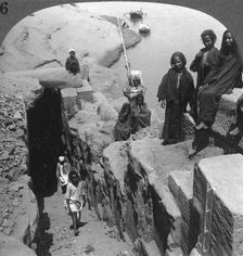 The Nilometer (measurer of inundations) at the first cataract, Egypt 1905.Artist: Underwood & Underwood